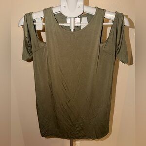 Bailey 44 Olive Cold Shoulder Top